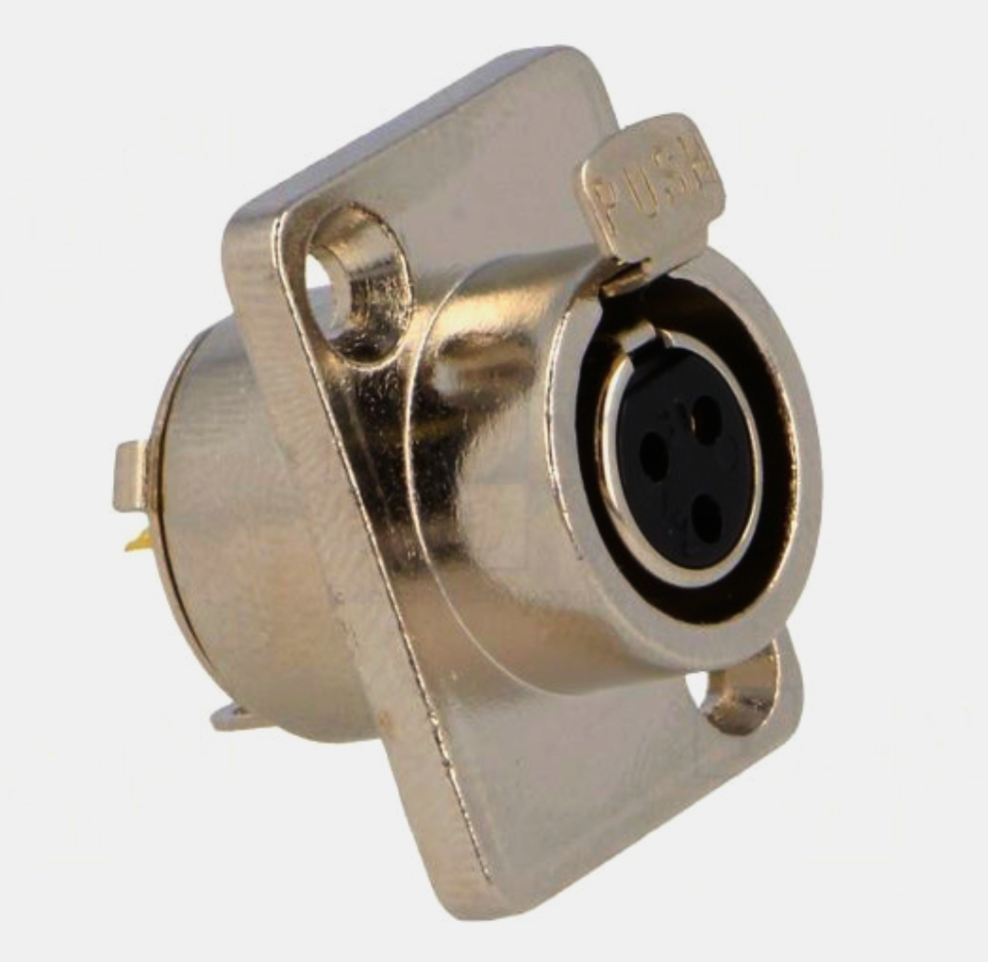 Панельний розapos;єм MOCO mini XLR гніздо 3 кон. з фланцем 2-отв. для аудіообладнання