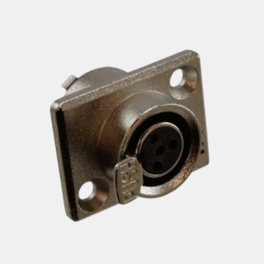 Панельний роз'єм MOCO mini XLR гніздо 4 контакта, фланець 2-отвора, метал, 12-48 В