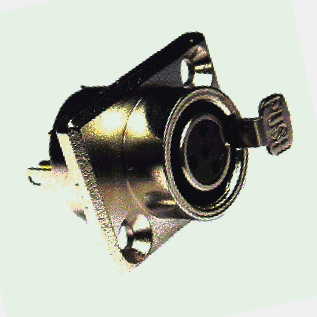 Mini XLR гніздо MOCO SA107-4P 4-контактне панельне з фланцем на 2 отвори, метал, 1м