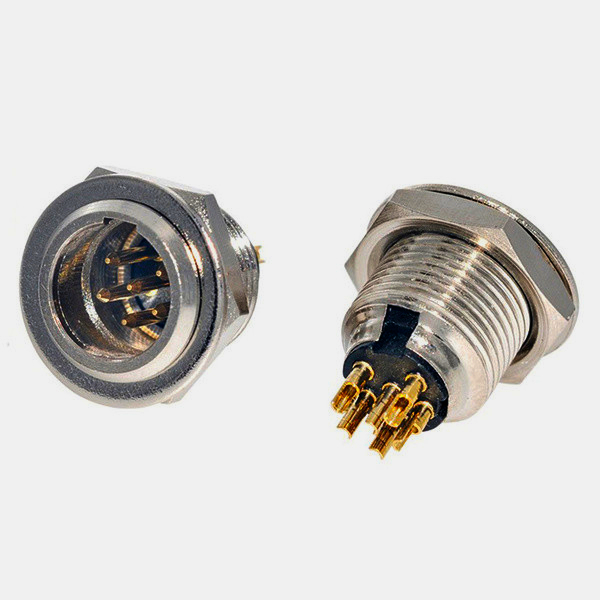 MOCO SA108-5P Міні XLR панельний штекер 5 контактів, фланцевий, металевий, для аудіообладнання