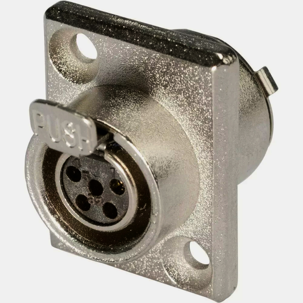 Разъем MOCO SA107-5P mini XLR 5 контактів гніздо з фланцем для надійного монтажу 1м