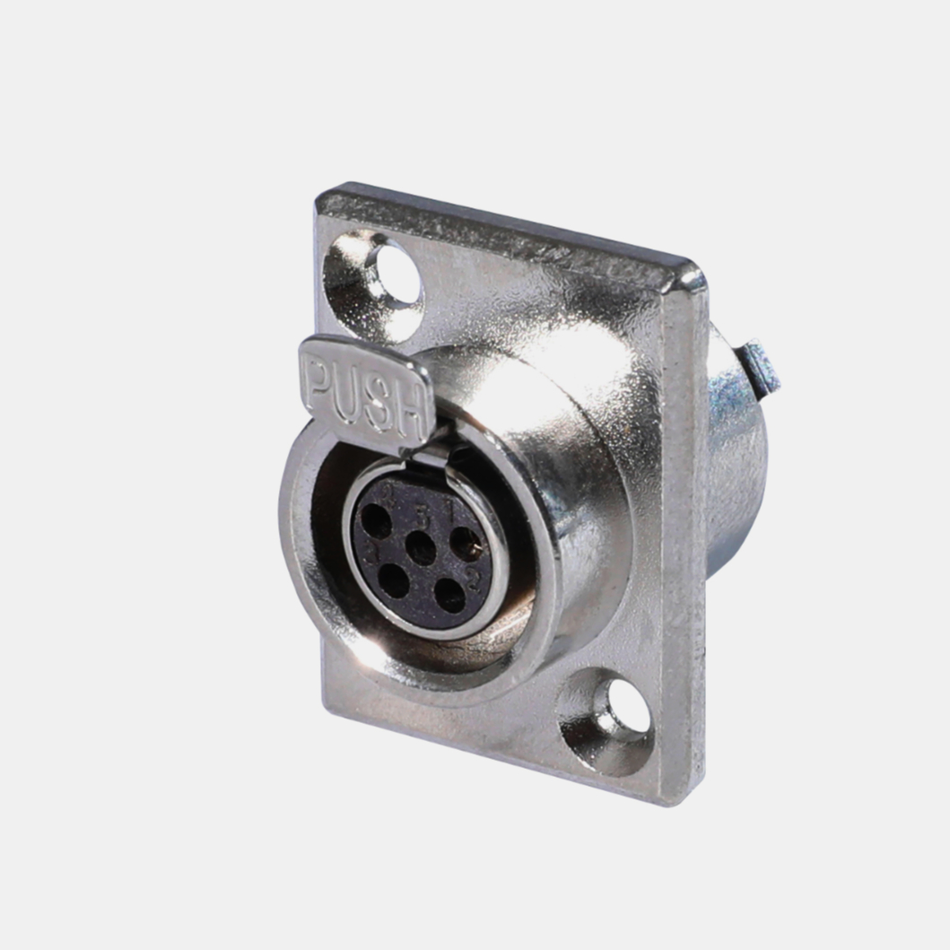 Разъем MOCO SA107-5P mini XLR 5 контактів гніздо з фланцем для надійного монтажу 1м