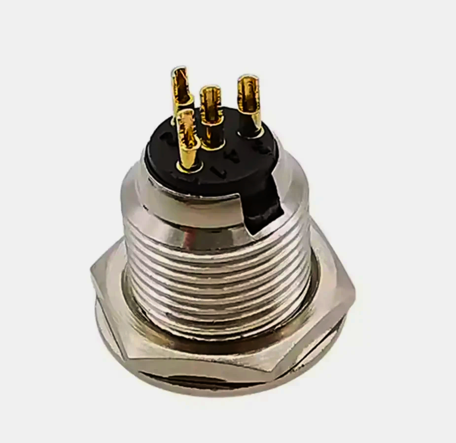 Панельний роз'єм mini XLR SA137-4P, гніздо 4 конт. MOCO, металевий корпус, під пайку