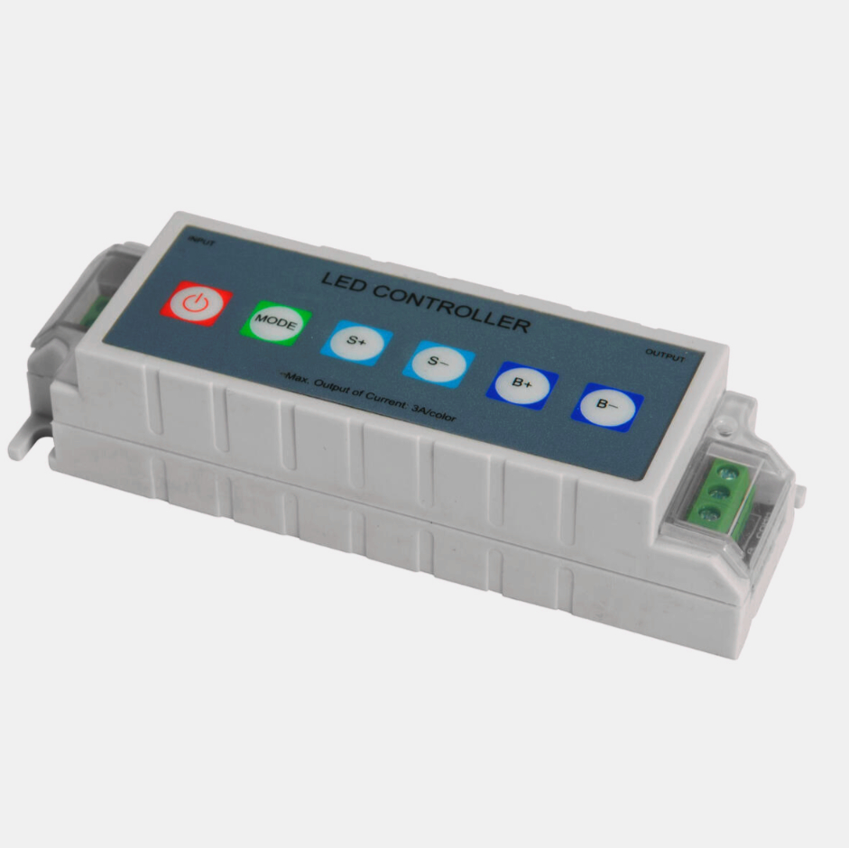 RGB контролер FTC Радіо21 130x40x51 мм, дистанційне управління 12-24В, 3 канали по 3А