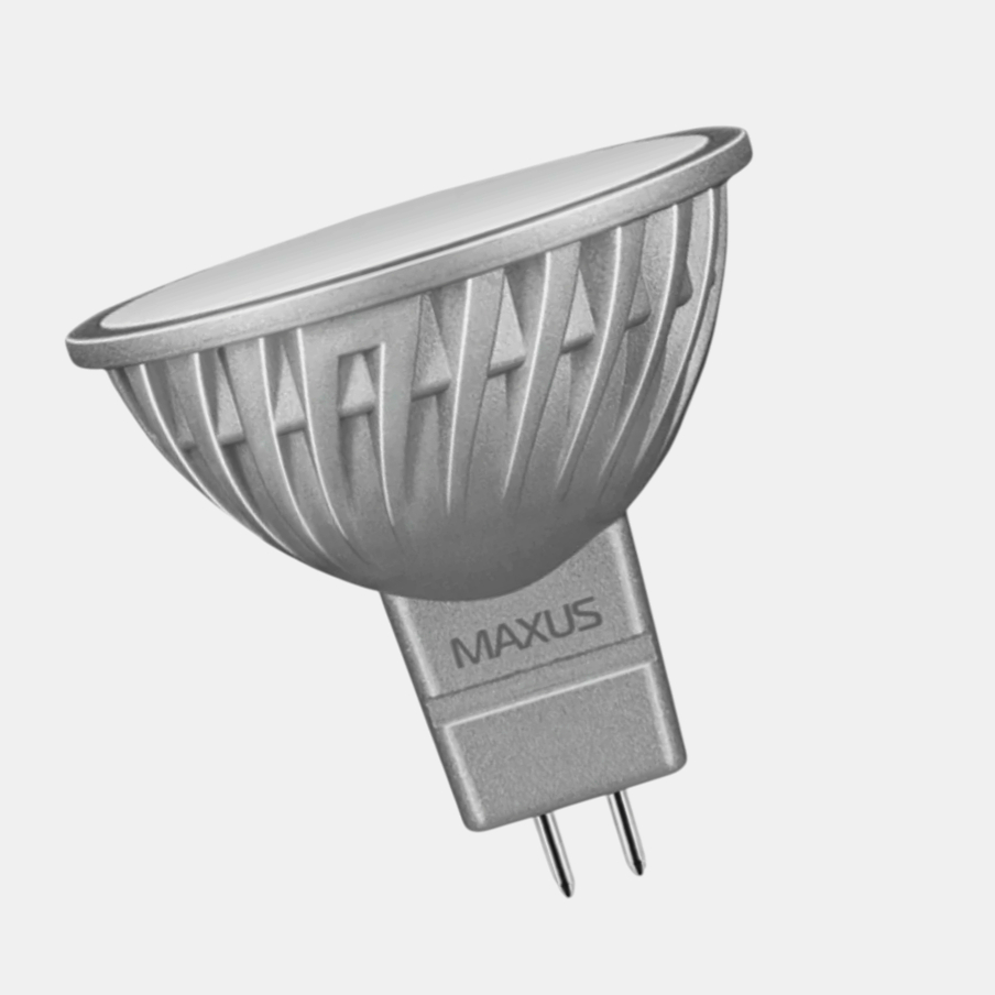 Maxus MR16 4W LED лампа GU5.3 теплий світ 350 Лм 220 В, нейтральний білий 4100 К, 90 Ra