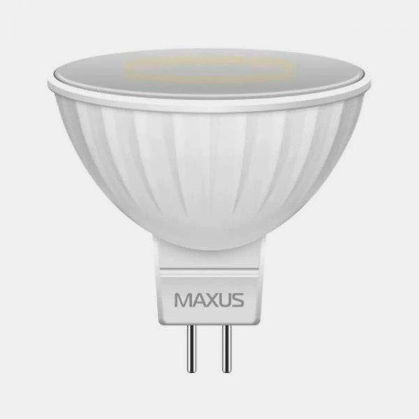 Лампа LED Maxus MR16 4 Вт GU5.3 220 В, теплий світ 3000K, яскравість 350 Лм, заміна галогенної