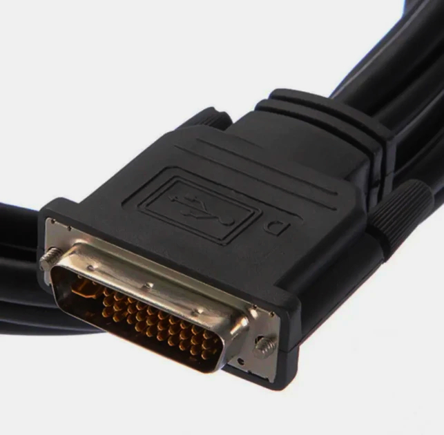 Кабель DVI-D Dual Link Standard 7P (AWG26) 0,7 м для передачі відео 2K/4K штекер-штекер