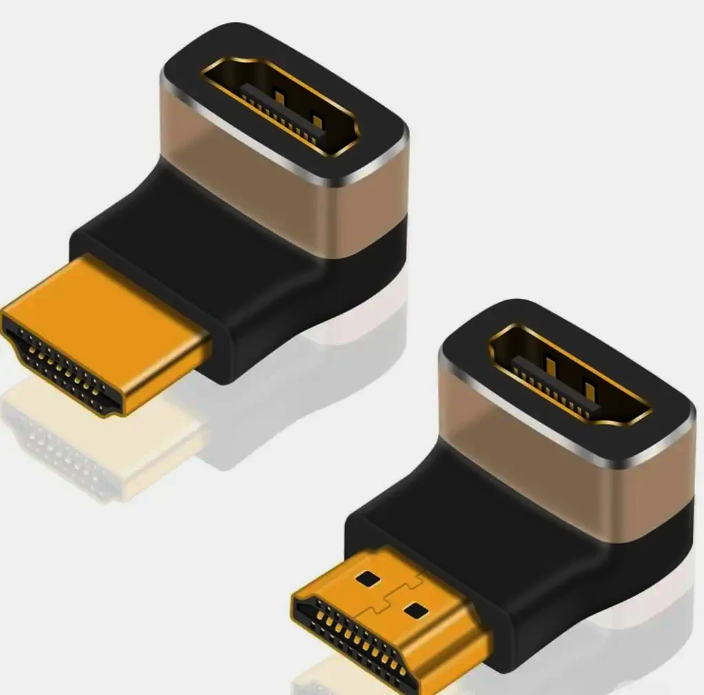 HDMI адаптер I-Taki 2.1 кутовий 1м A-штекер/гніздо, 4K/8K, алюміній, компактний