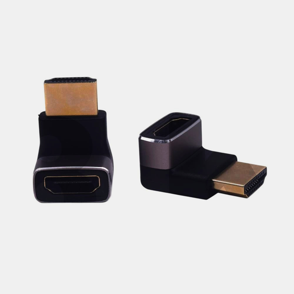 HDMI адаптер I-Taki 2.1 кутовий 1м A-штекер/гніздо, 4K/8K, алюміній, компактний