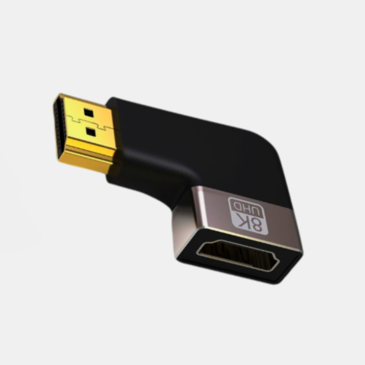 Угловий HDMI адаптер I-Taki ADA-HDMI2.1-ARFM тип A гніздо-штекер 4K/8K, темно-сірий