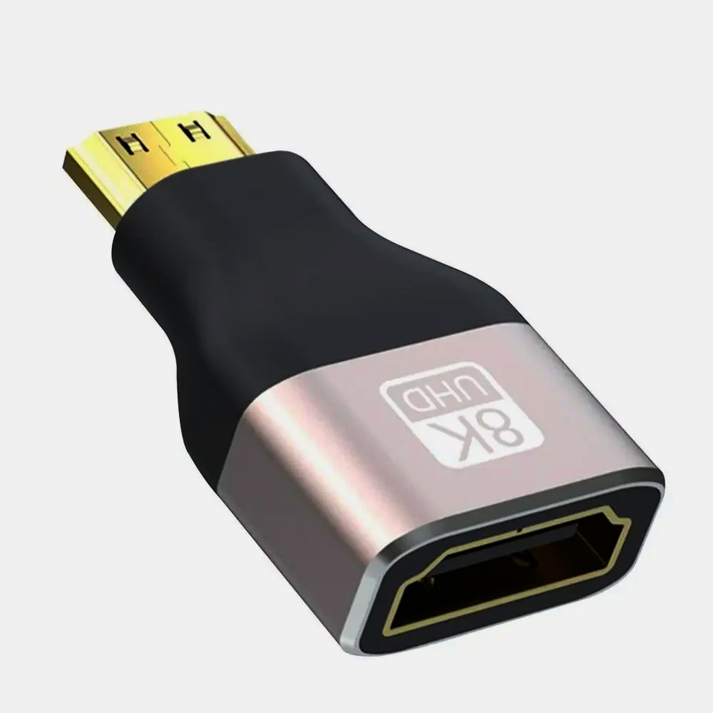 Адаптер HDMI 2.1 I-Taki, mini HDMI (тип C) - HDMI гніздо, 1м, 4K/8K, HDR, алюміній/пластик