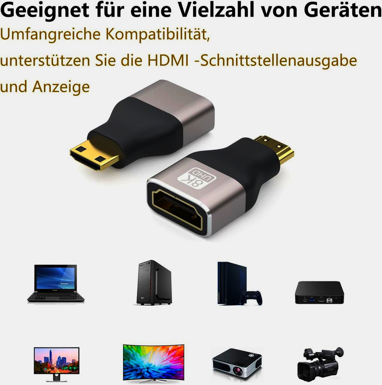 Адаптер I-Taki HDMI 2.1 4K/8K мама на mini HDMI тато, переходник для відеотехніки