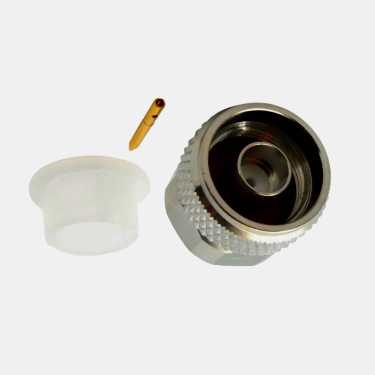 Разъем N (штекер) для коаксиального кабеля RG402, золото, ≤0.05 дБ, 6 ГГц, 1 шт.