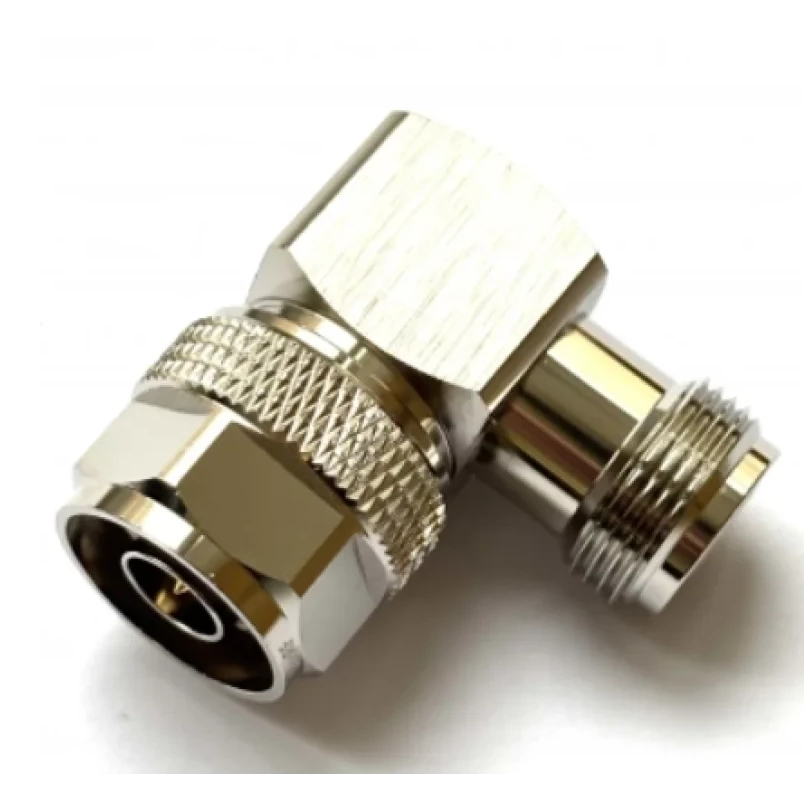 Кутовий адаптер N-типу (штекер-розетка) 90° екранований RF-перехідник для антен та радіосистем, висока якість, швидка доставка!