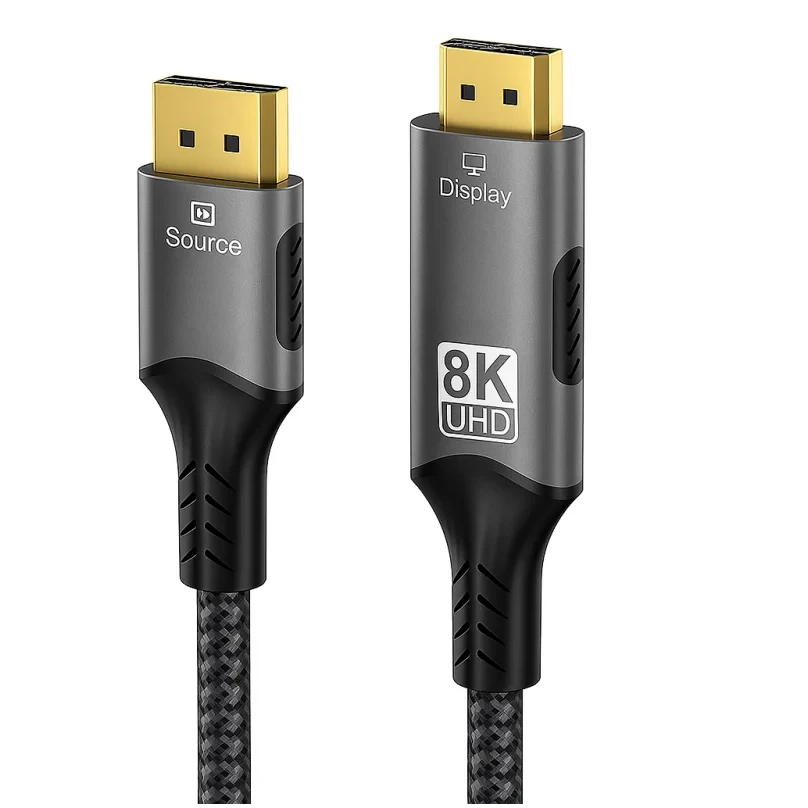 Кабель для передачи видео I-Taki DisplayPort 1.4 на HDMI 2.1, 8K@60Hz, 32.4 Гбит/с, 1 м, черный, идеален для игр и мультимедиа