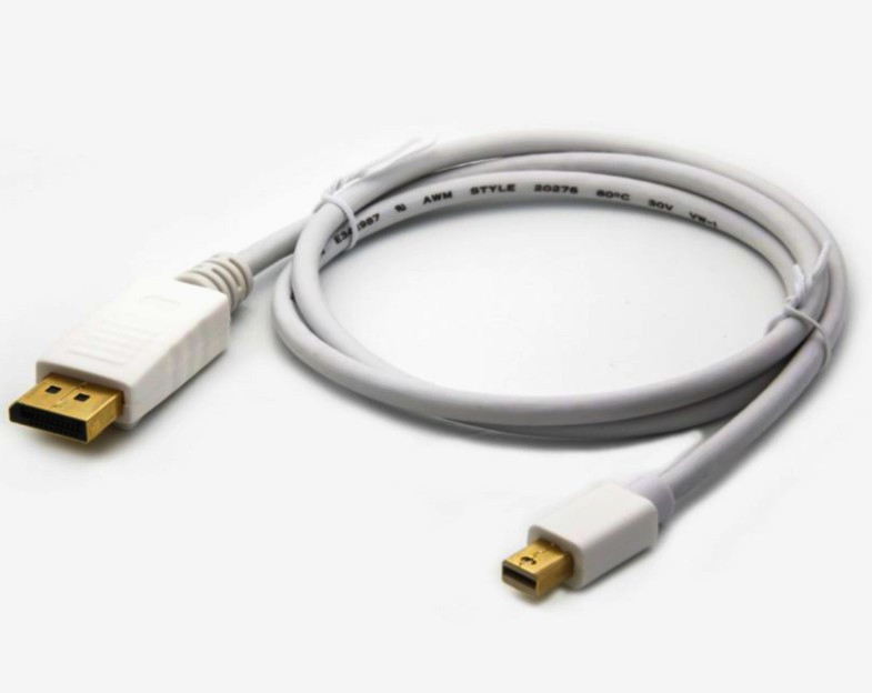 Кабель I-Taki Mini DisplayPort 1.1 до DisplayPort 2м, 10,8 Гбит/с, 4K, білий для MacBook