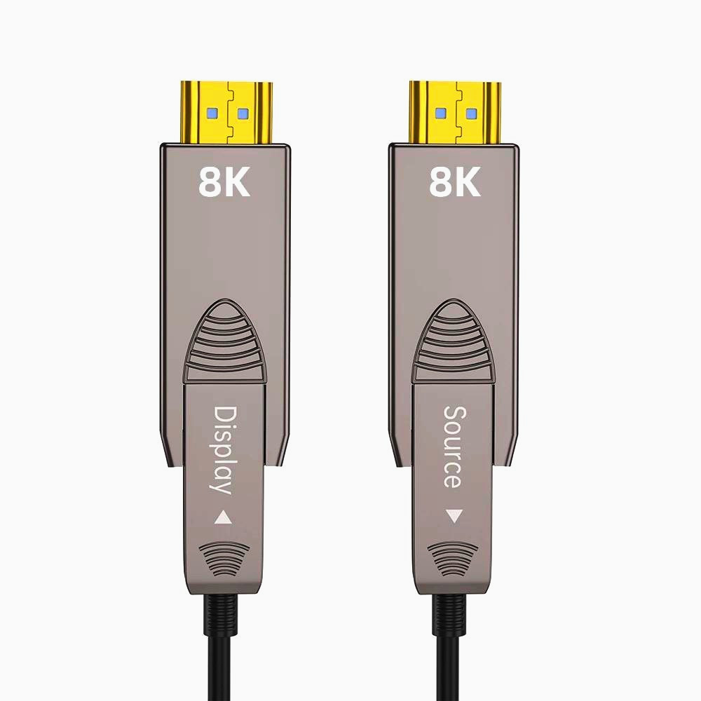 Кабель HDMI 2.1 8K 60Hz оптоволоконный 15 м Micro HDMI Type D 24K золото ARC eARC