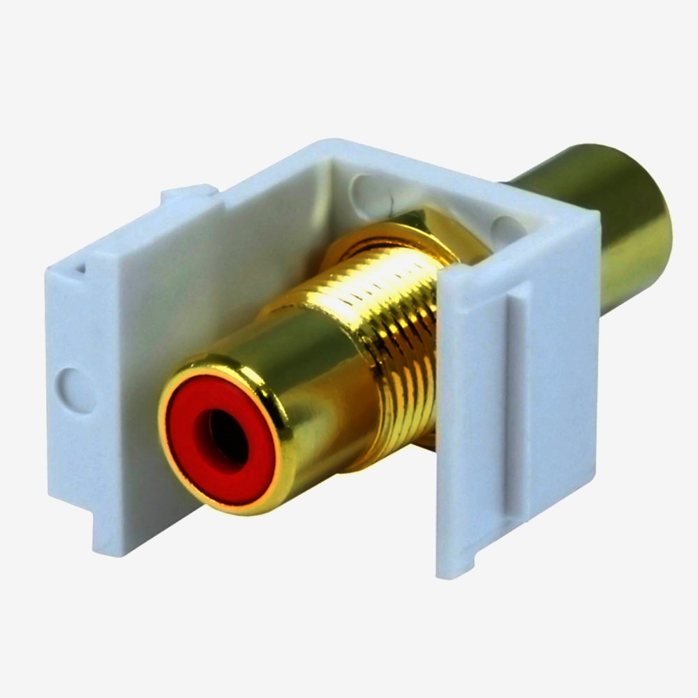 Адаптер Keystone Monoprice RCA гніздо-гніздо 24К для мультимедійних панелей 1м