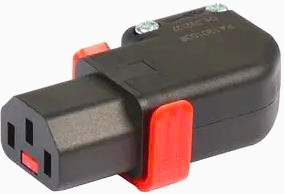 Раз'єм C13 IEC Lock+ кутовий 3 контакта 250 В з фіксацією 1 м для надійного підключення