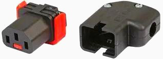Раз'єм C13 IEC Lock+ кутовий 3 контакта 250 В з фіксацією 1 м для надійного підключення