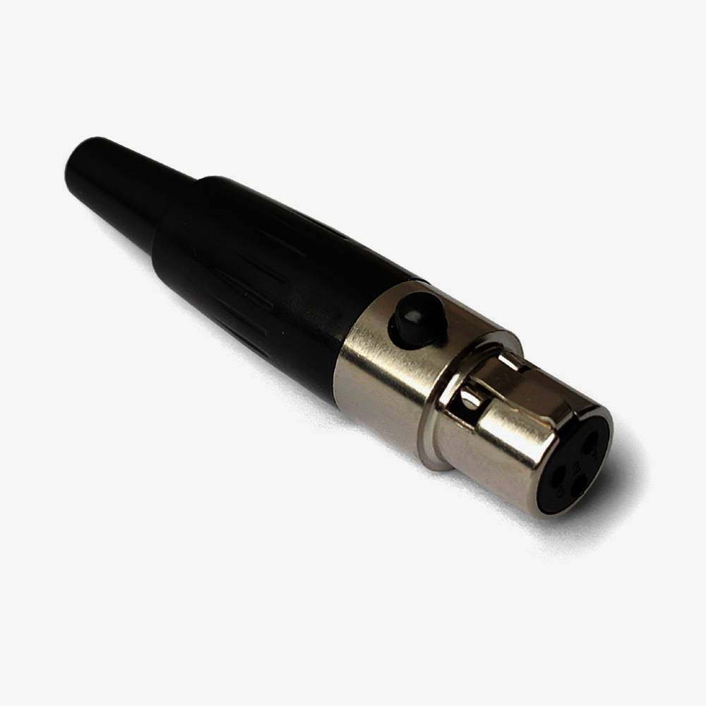 Кабельний роз'єм mini XLR SA101-3P, 3-контактне гніздо, нікель/чорний, для кабеля D=2.0-3.5 мм