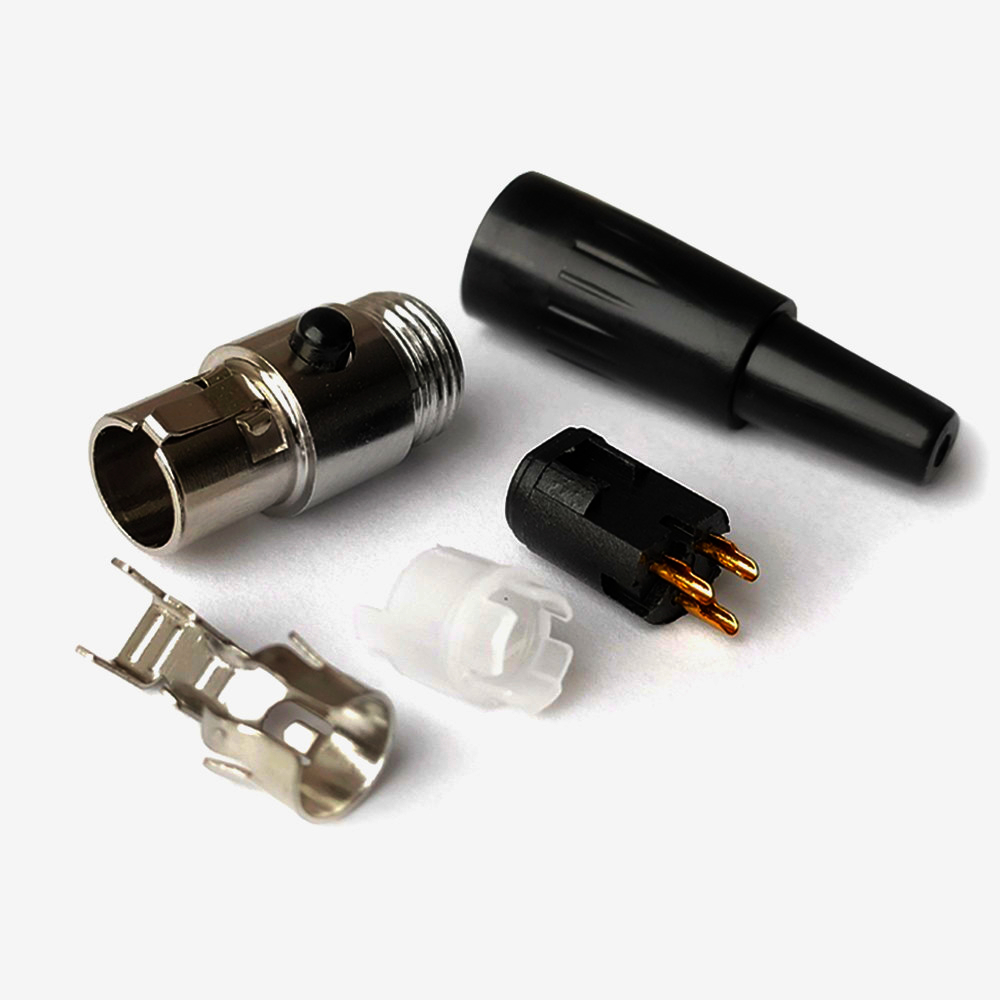 Кабельний роз'єм mini XLR SA101-3P, 3-контактне гніздо, нікель/чорний, для кабеля D=2.0-3.5 мм