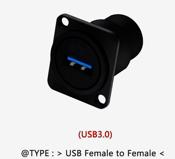 Адаптер I-Taki USB 2.0/3.0 B1007, гніздо-гніздо, D-типу, чорний, цинковий сплав, 1 шт.