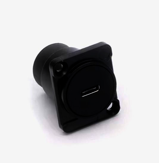 Адаптер USB Type-C I-Taki B1018, гніздо-гнізо, D-посадка, цинковий сплав, чорний, 1м