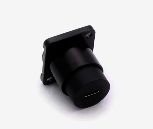 Адаптер USB Type-C I-Taki B1018, гніздо-гнізо, D-посадка, цинковий сплав, чорний, 1м