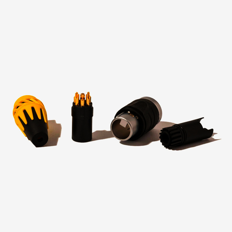 Разъем XLR 5pin золотой SA261A-SC-PG-WP, герметичный, IP65, с зажимом-крокодилом для аудиосистем