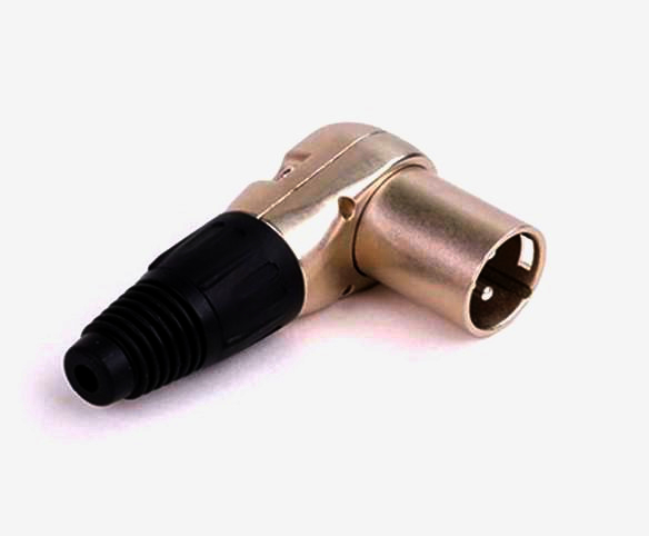 Кутовий роз'єм XLR 3 контакта D1036F I-Taki, цинковий, срібний, 90 градусів