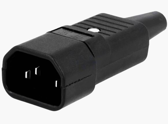 Штекер Schurter C14, 3 контакта, 10А, 250В, IEC 60320 E, для кабеля до 8,5 мм, черный