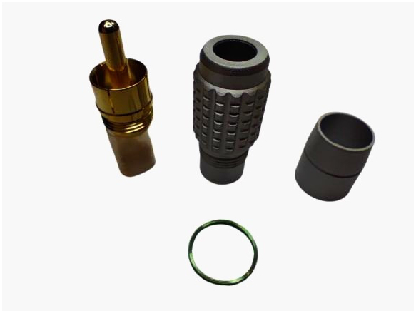 Раз'єм RCA AVVICON AC-MR-37, позолочені контакти, алюмінієвий корпус, для кабелю до 7 мм, зелений