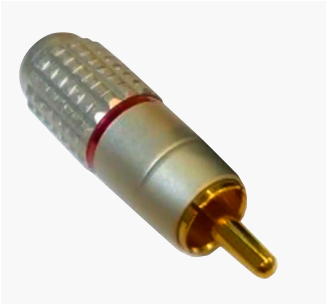 Раз'єм RCA AVVICON, штекер для кабелю до 7 мм, позолочені контакти, алюміній, червоний