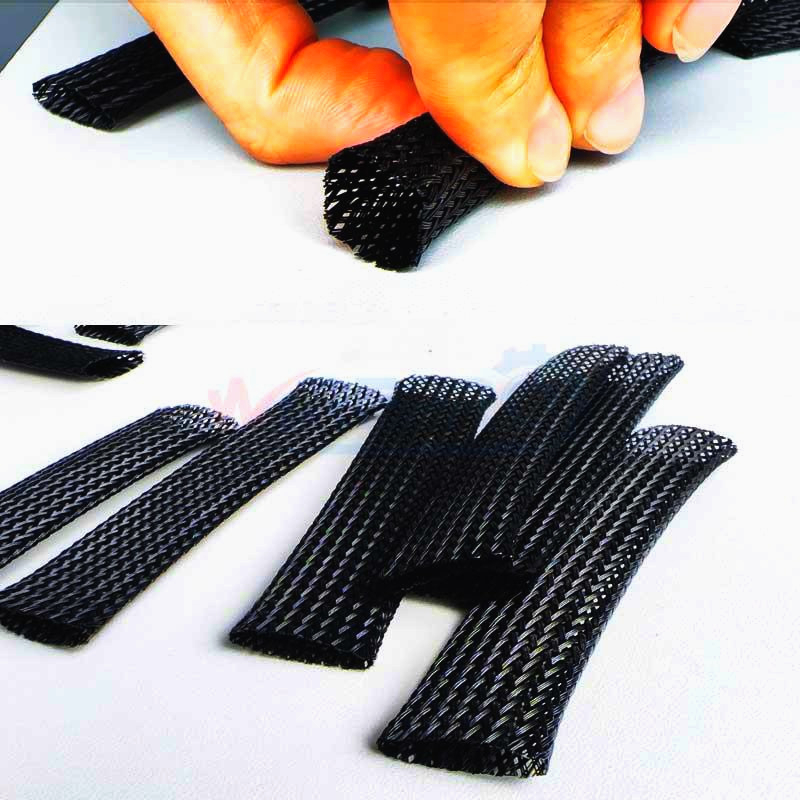 Кабельная сетка ColdCut 6 мм, плетеная из полиэстера, черная, 1 м, эластичная, защита проводов