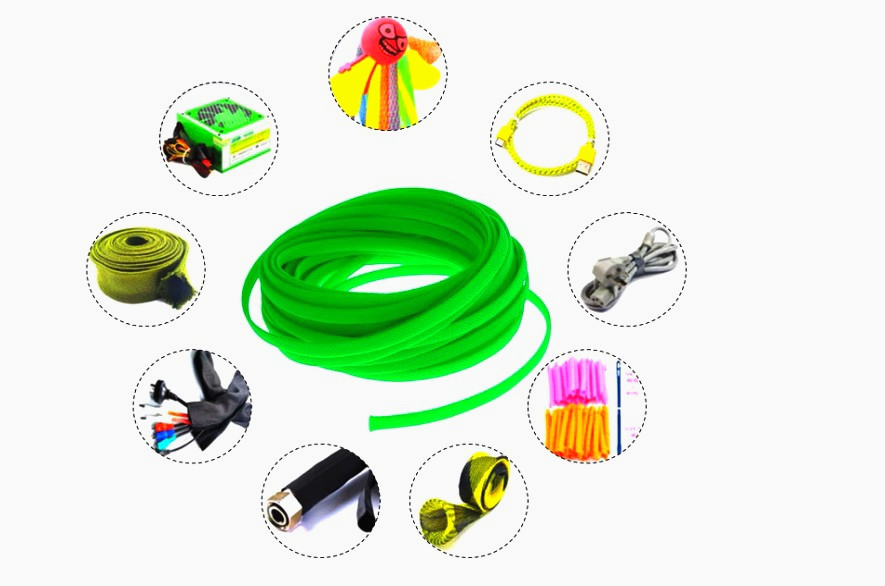 Кабельная сетка ColdCut 6 мм из полиэстера зеленая, 1 м, для защиты проводов от трения