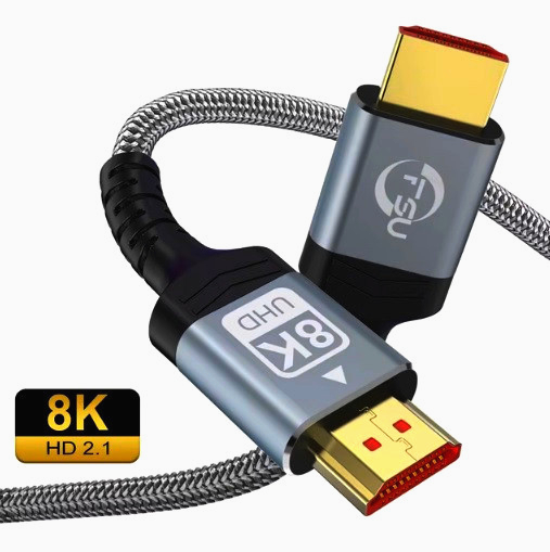 Кабель HDMI 2.1 8K 3м, 48Gbps, графит, HDR10+, для ТВ и игровых консолей