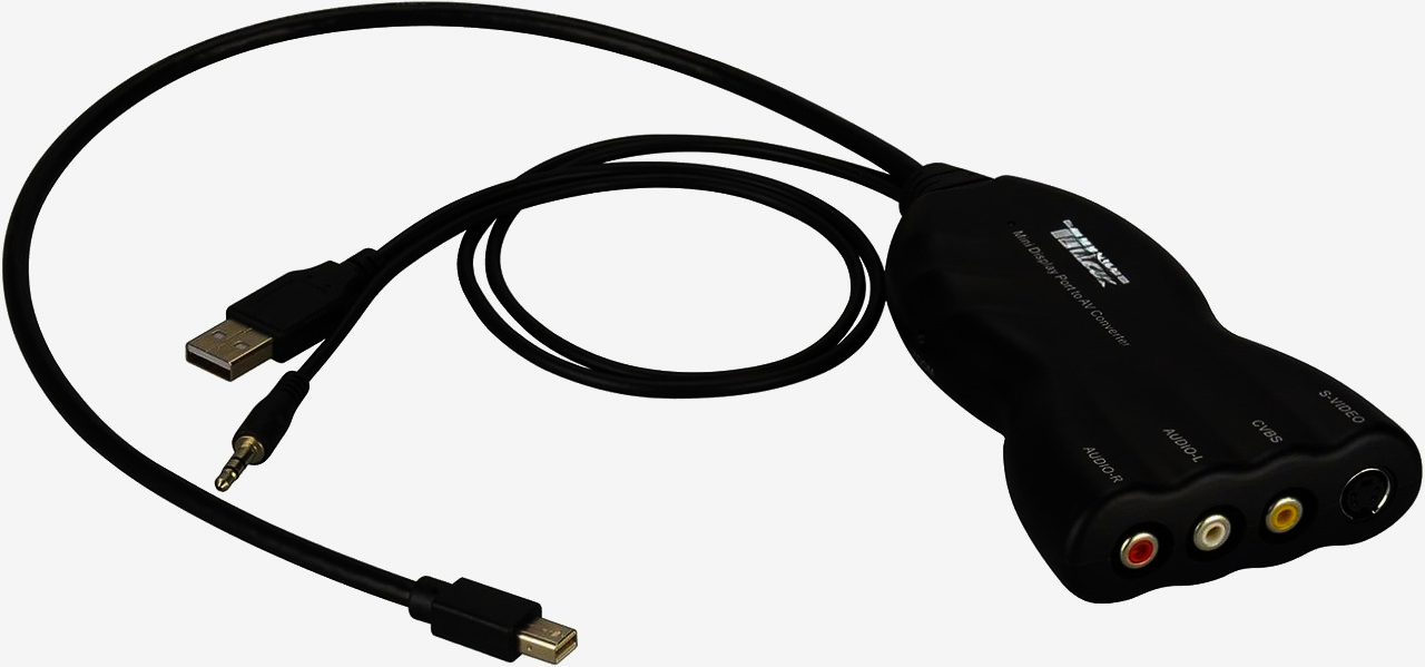 Конвертер Mini DP в RCA і S-Video + стереозвук, 1080p, для старих телевізорів і проекторів