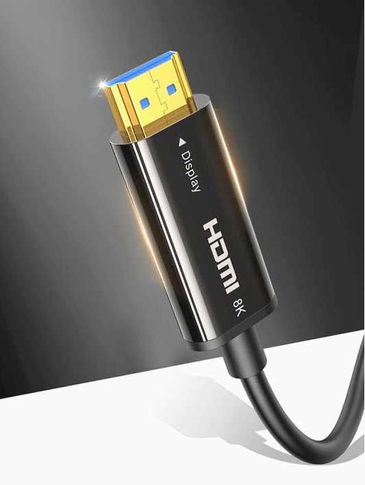 HDMI 2.1 оптоволоконный кабель 30м 48Гбит/с для 4K/8K, поддержка HDR, VRR, позолота 24К