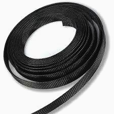 Плетена оплетка TechFlex 2-6 мм, чорна, 1 м, для захисту проводів, поліестер, висока еластичність