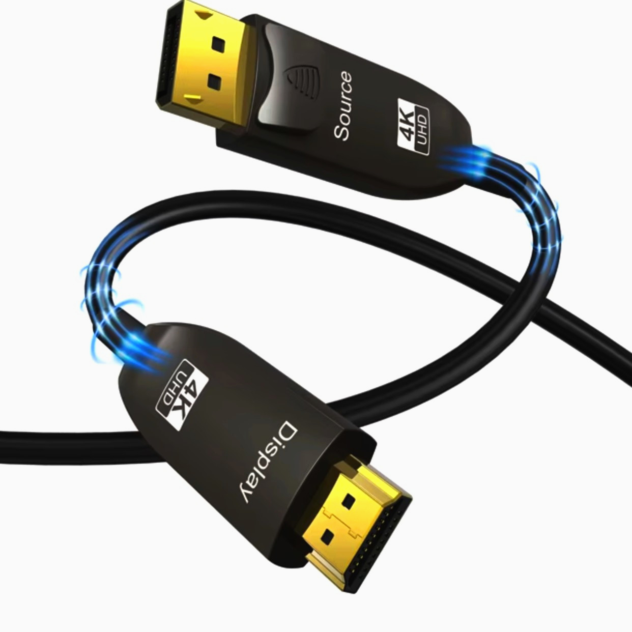 Кабель DP1.2 - HDMI 30м, 4К 60Гц, для телевізора і монітора, оптичний високої швидкості