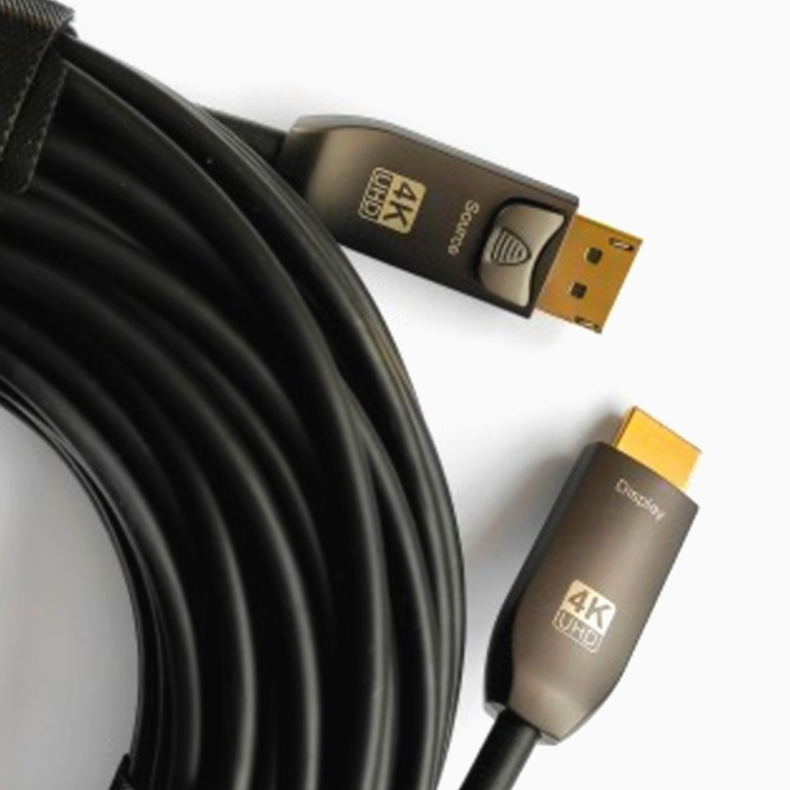 Кабель DisplayPort 1.2 to HDMI 2.0, 30 м, 4K, однонаправленный, гибкий, оптический, 21.6 Гбит/с