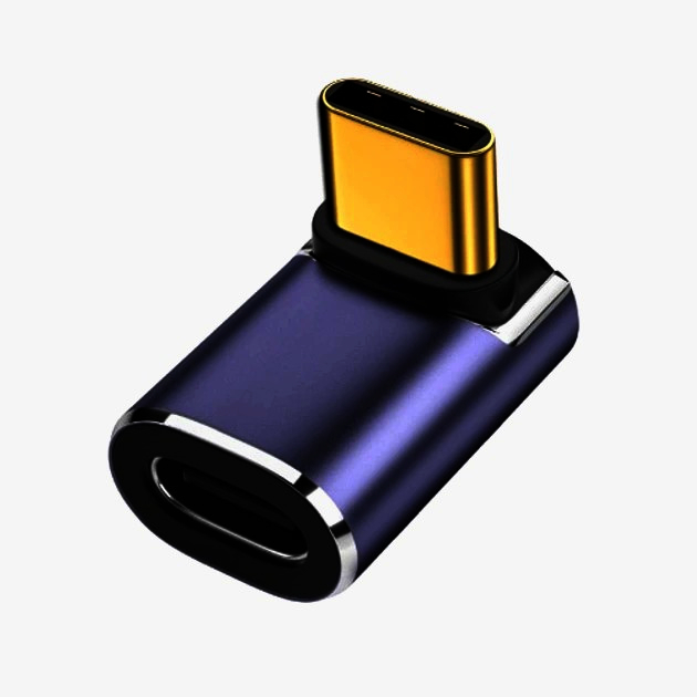 Адаптер USB-C 4.0 I-Taki 40 Гбіт/с, 4K@60Hz, PD 240 Вт, алюмінієвий, кутовий, LED індикатор