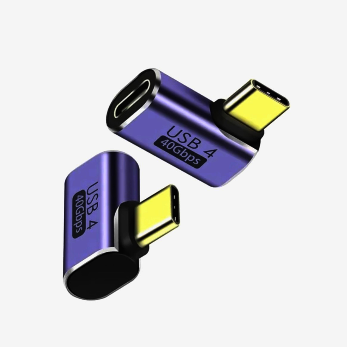 Угловой адаптер USB-C 4.0 I-Taki, позолоченные контакты, алюминиевый корпус, компактный