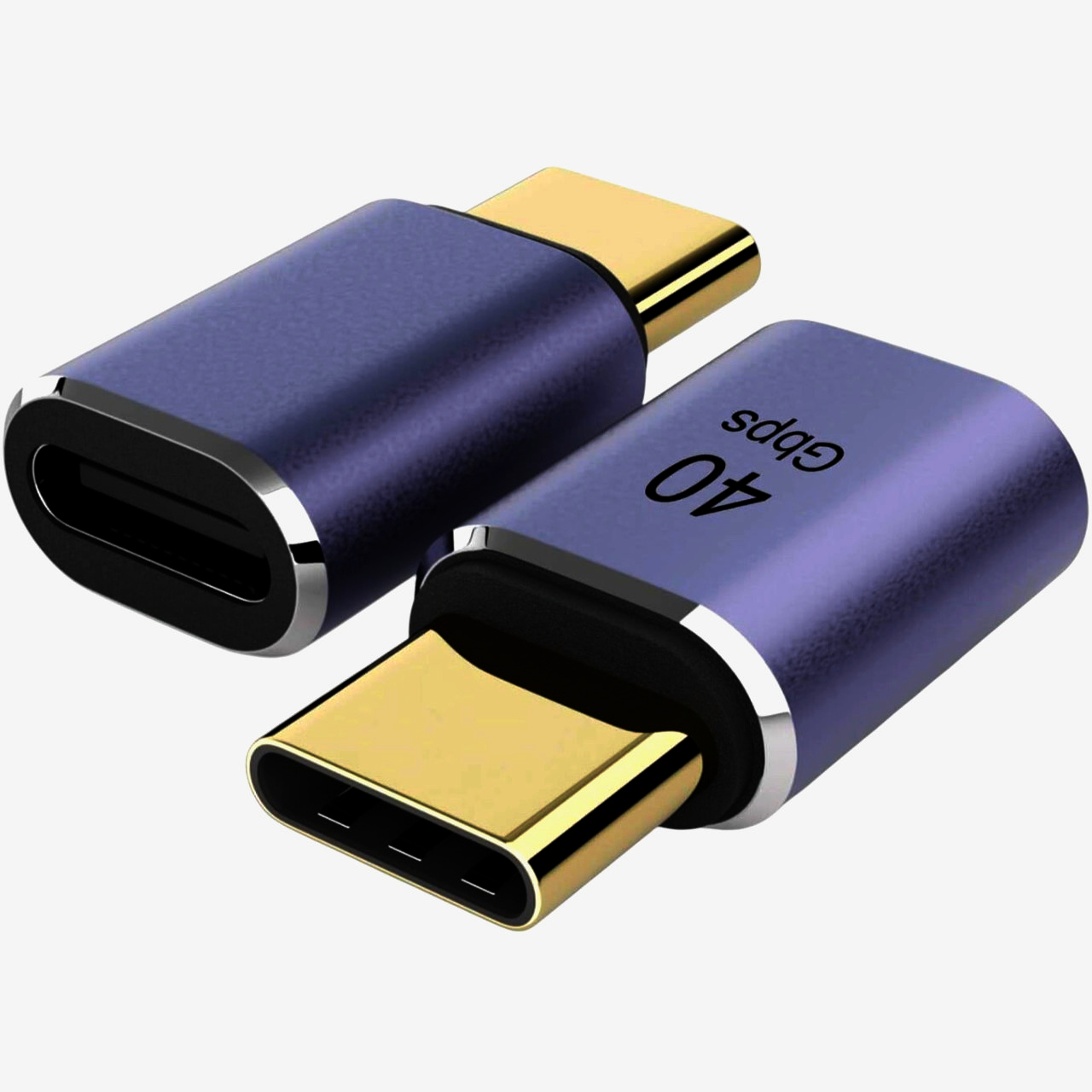 Адаптер I-Taki USB-C 4.0, алюминиевый, проходной, для смартфонов и ноутбуков, темно-фиолетовый