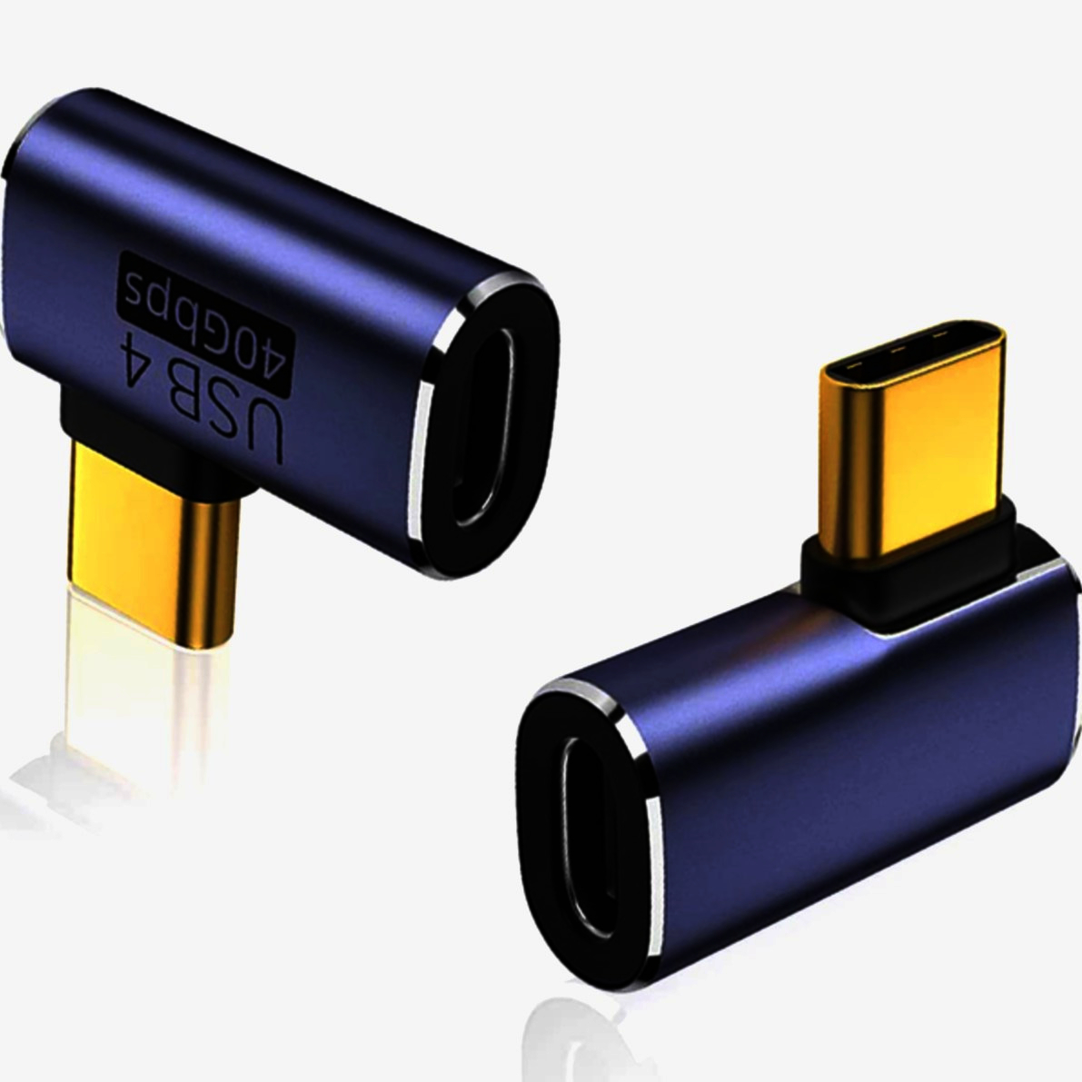 Адаптер USB-C 4.0 I-Taki угловой 10 см алюминиевый позолоченный для подключения устройств