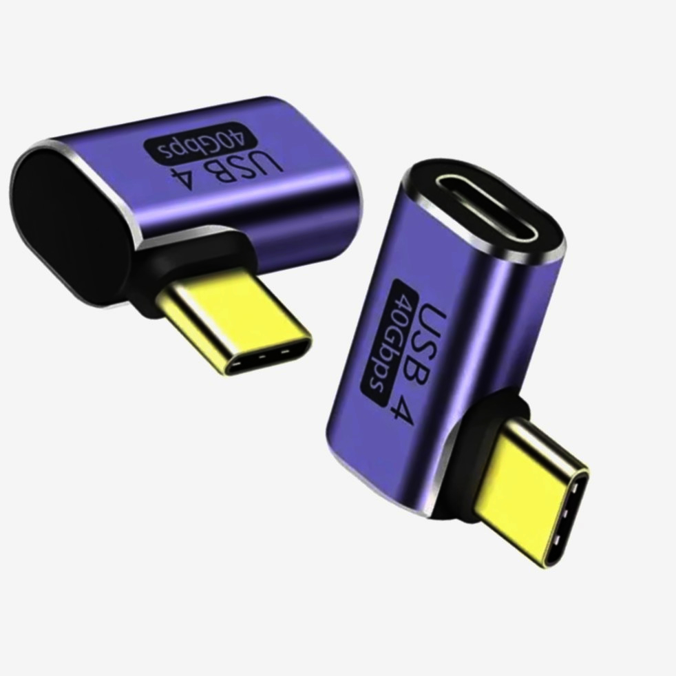 Адаптер USB-C 4.0 I-Taki угловой 10 см алюминиевый позолоченный для подключения устройств