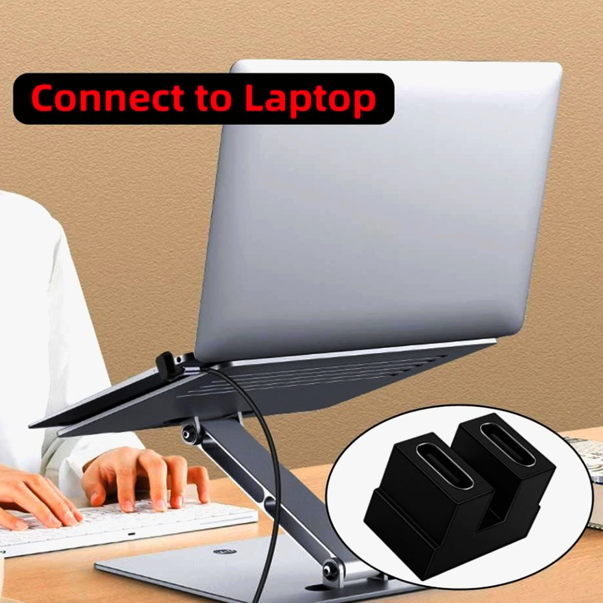 Адаптер I-Taki USB-C 4.0 U-образный, проходной, черный, гнездо-гнездо для зарядки и передачи данных