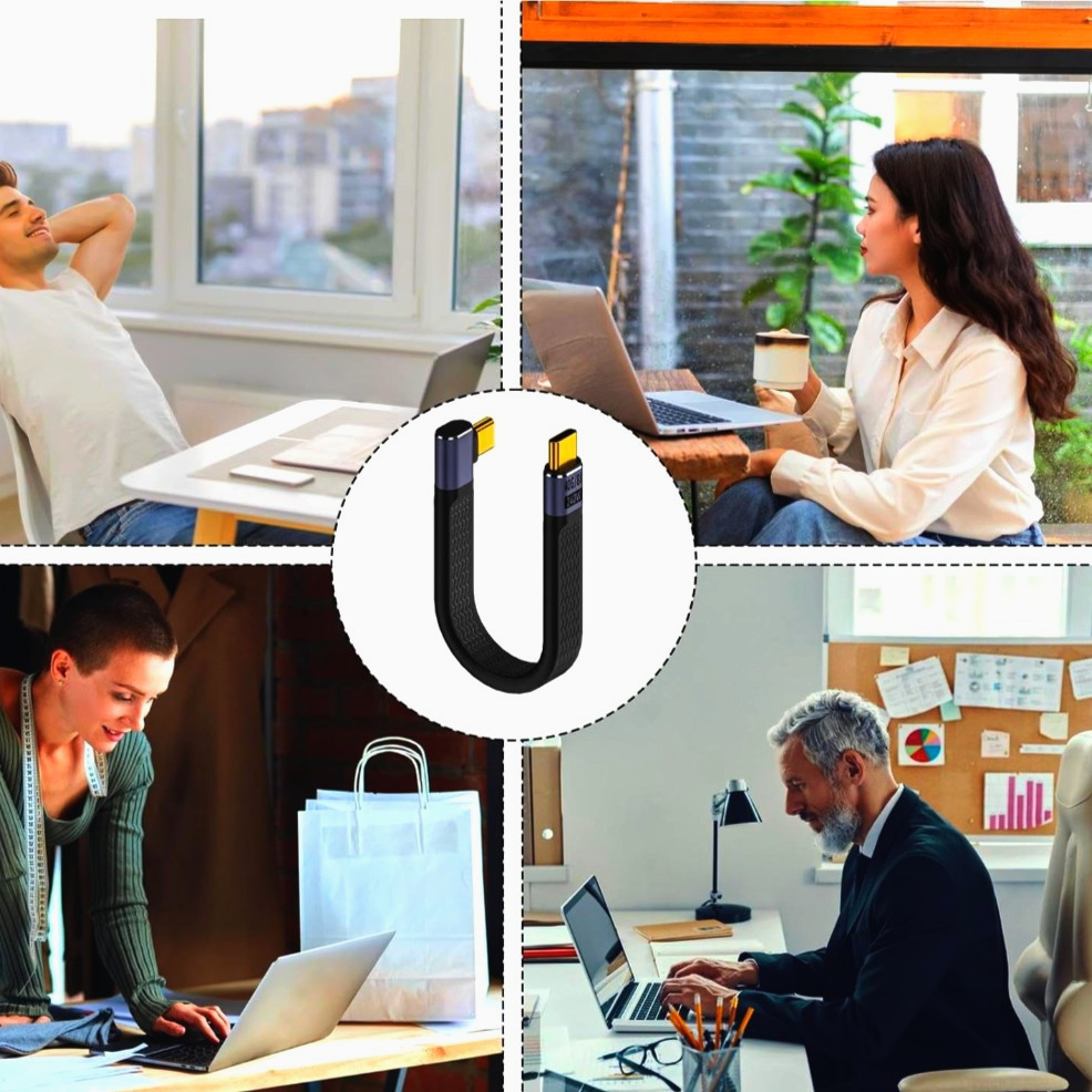 Кабель I-Taki USB-C 4.0 угловой 13 см, 40 Гбит/с, 240W, 8K - быстрая зарядка и видео