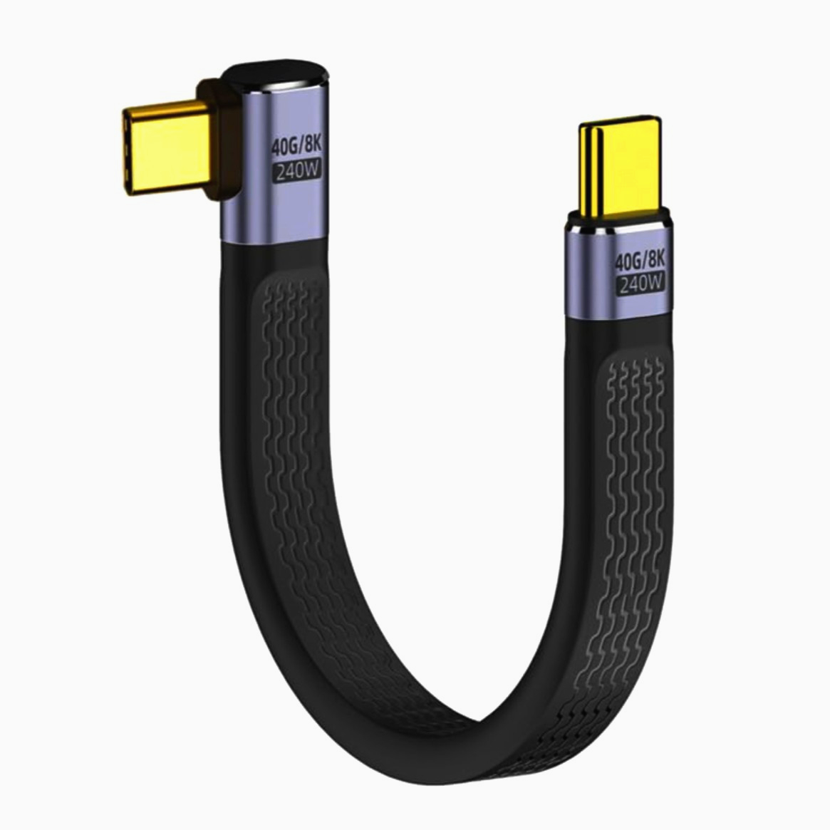 Кабель USB-C USBC4-40-AMM 40 Гбит/с 240W 13 см угловой для зарядки и передачи 8K